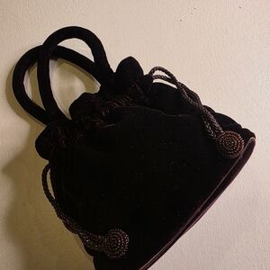 La Regale Brown Velvet Mini Bag